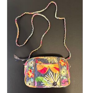 Vera Bradley Cross Body Purse, Jazzy Blooms Tropical Print, Zipper Top, CUTE!